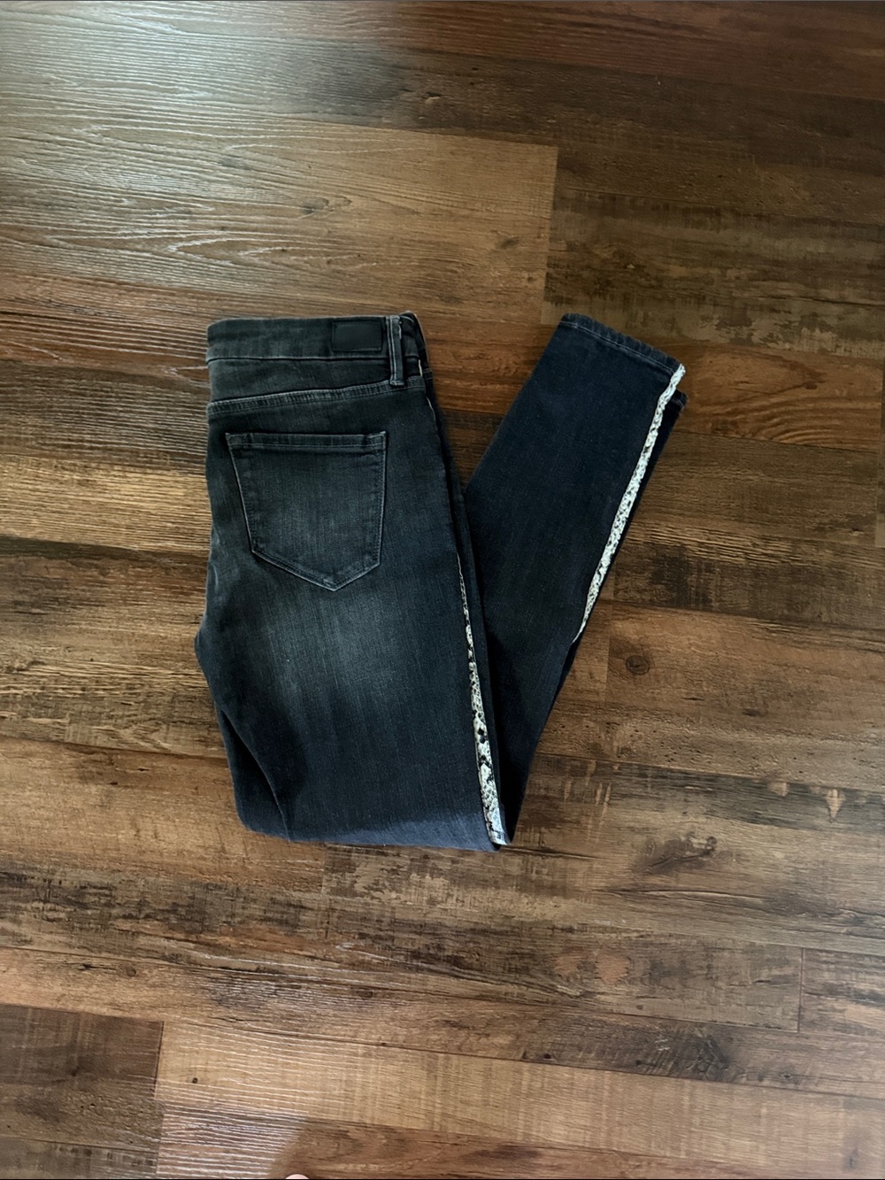 Dear John Black/Grey Skinny Jeans with Patterned Side Trim